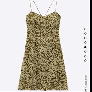 Zara Green Leopard Print Dress